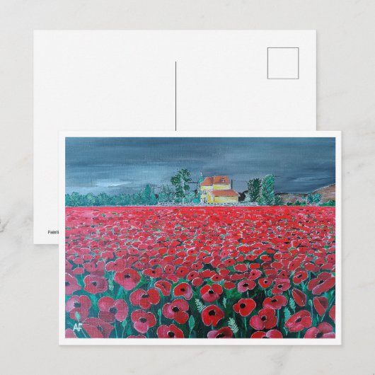 Campo de Amapolas schilderij van Alfred Fox Briefkaart (Voorkant / Achterkant)