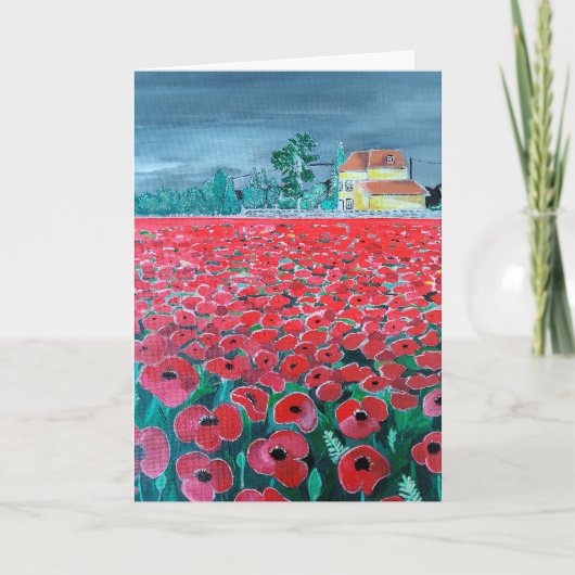 Campo de Amapolas schilderij van Alfred Fox Kaart (Voorkant)