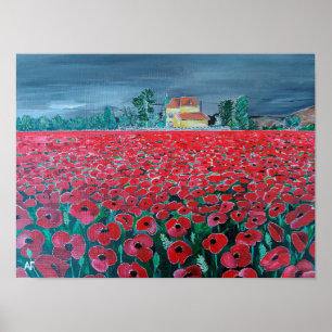 Campo de Amapolas Schilderij van Alfred Fox Poster