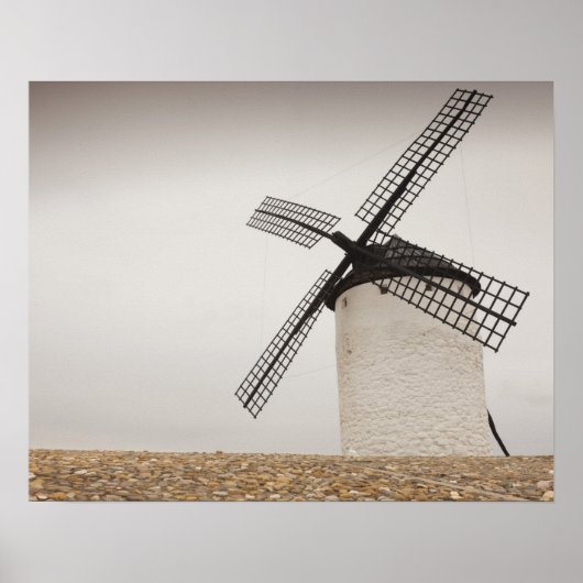 Campo de Criptana, antieke windmolens in La Mancha Poster (Voorkant)