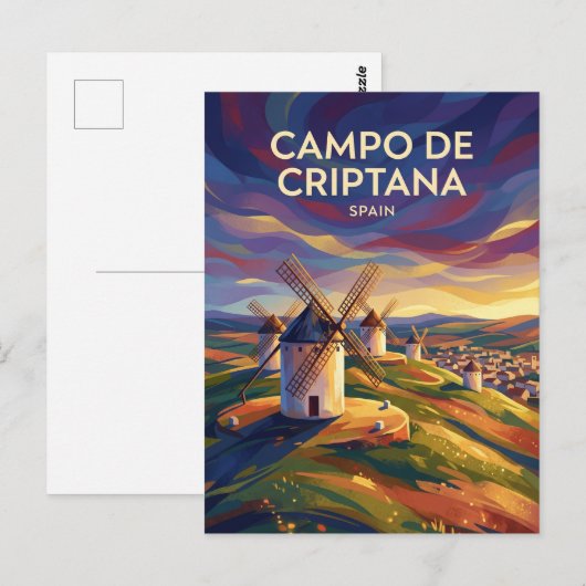 Campo de Criptana-molens Spanje Briefkaart (Voorkant / Achterkant)