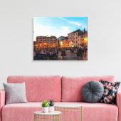 Campo de Fiori, Rome, Italië, bij zonsondergang -  Canvas Afdruk (Insitu (Woonkamer))