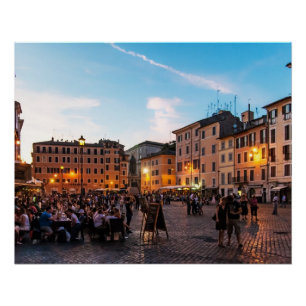 Campo de' Fiori Rome Perfect Poster Sunset