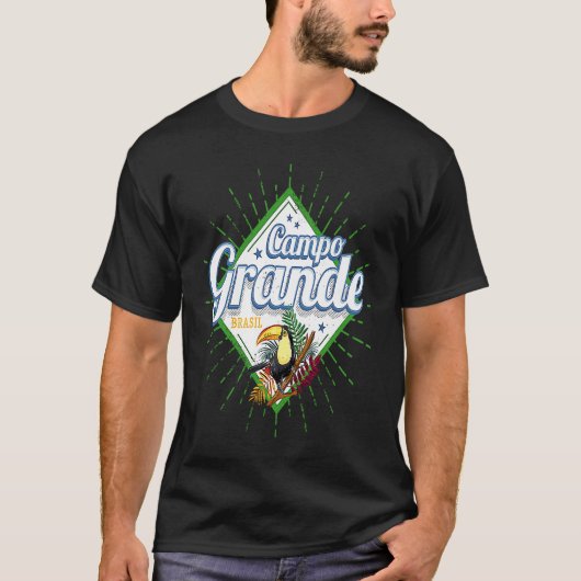 Campo Grande Mato Grosso do Sul Brazil Retro Touca T-shirt (Voorkant)