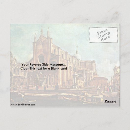 Campo Santi Giovanni E Paolo door Francesco Guardi Briefkaart (Achterkant)