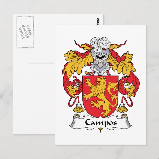Campos Family Crest Briefkaart (Voorkant / Achterkant)