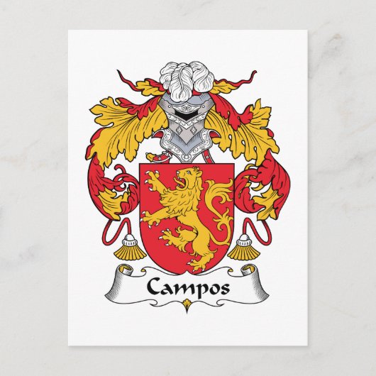 Campos Family Crest Briefkaart (Voorkant)