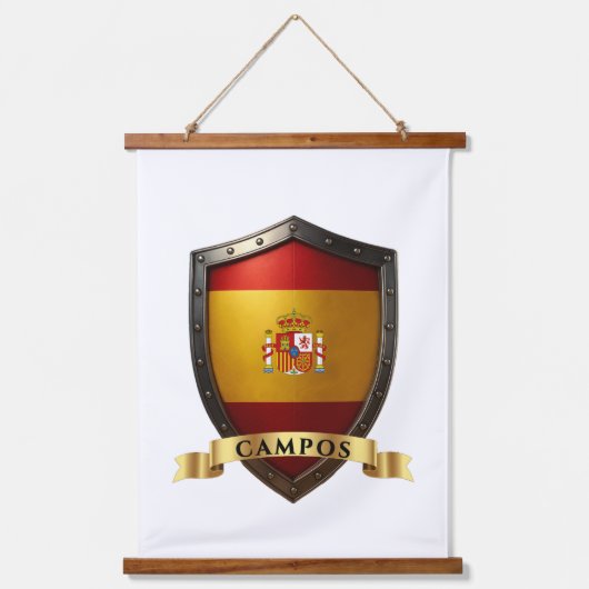 Campos Spanje Heraldische Naam Schild Hangend Wandkleed (Voorkant)