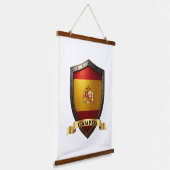 Campos Spanje Heraldische Naam Schild Hangend Wandkleed (Gebogen)