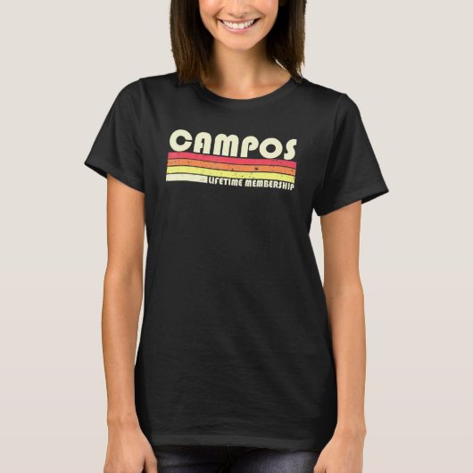 Campos Surname Retro  80-90-jarige Reun T-shirt (Voorkant)