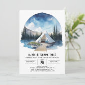 Campout onder de Starlit Sky Verjaardag Kaart (Staand voorkant)