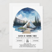 Campout onder de Starlit Sky Verjaardag Kaart (Voorkant / Achterkant)