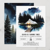 Campout onder de sterren verjaardagsuitnodiging kaart (Voorkant / Achterkant)