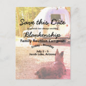 Campout reünie viering Save the Date Sjabloon (Voorkant)