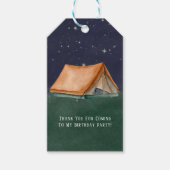 Campout Sleepover Boy Birthday Party Dank u Cadeaulabel (Voorkant)