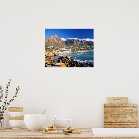 Camps Bay Beach And The Twelve Apostles Range Poster (Keuken)