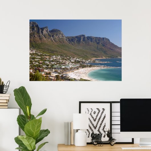 Camps Bay Beach en twaalf apostelen Poster (Thuiskantoor)