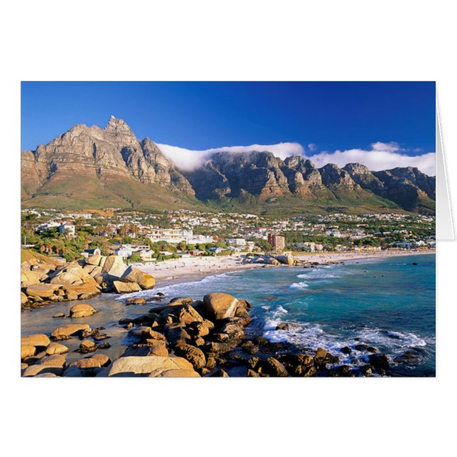 Camps Bay-strand en de Twelve Apostles-bergen (Voorkant Horizontaal)