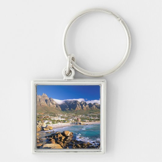 Camps Bay-strand en de Twelve Apostles Range Sleutelhanger (Voorkant)