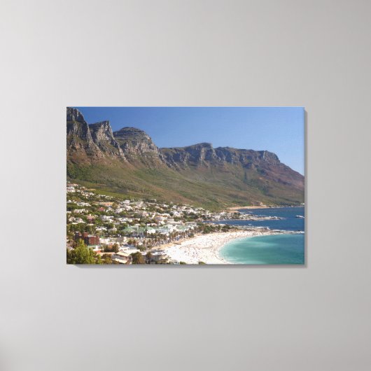 Camps Bay-strand en Twelve Apostles Canvas Afdruk (Voorkant)