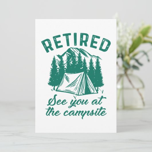 Campsite in ruste bedankkaart (Staand voorkant)