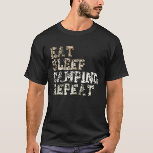 Campsite Outfit Eat Sleep Camping Repeat Camping S T-shirt (Voorkant)