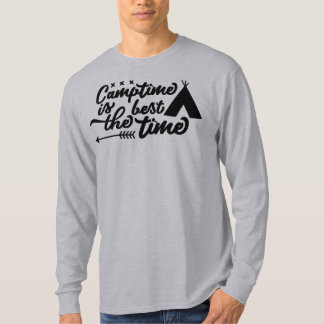 Camptijd Is de Beste Tijd | Camping Citaat Typogra T-shirt