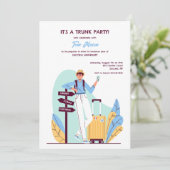 Campus Arrival Trunk Party Uitnodiging (Staand voorkant)