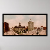 Campus Martius in Detroit, MI 1900 Poster (Voorkant)