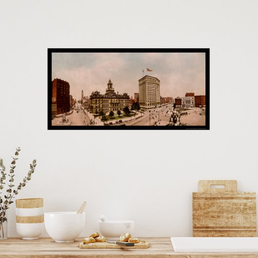 Campus Martius in Detroit, MI 1900 Poster (Keuken)