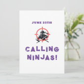 Campus Ninja broederschap partijen Uitnodigingskaa Save The Date (Staand voorkant)