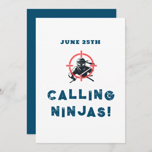 Campus Ninja broederschap partijen Uitnodigingskaa Save The Date (Voorkant / Achterkant)