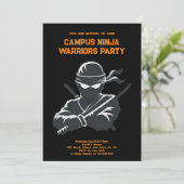 Campus Ninja Fun cijfer broedernit Uitnodigingskaa Save The Date (Staand voorkant)