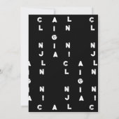 Campus Ninja Fun cijfer broedernit Uitnodigingskaa Save The Date (Achterkant)