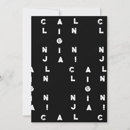 Campus Ninja Fun cijfer broedernit Uitnodigingskaa Save The Date (Achterkant)