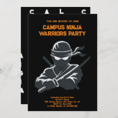 Campus Ninja Fun cijfer broedernit Uitnodigingskaa Save The Date (Voorkant / Achterkant)