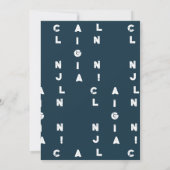 Campus Ninja Fun cijfer broedernit Uitnodigingskaa Save The Date (Achterkant)