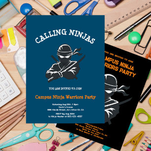 Campus Ninja   uitnodigingskaart voor broederschap Save The Date