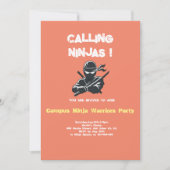 Campus Ninja | uitnodigingskaart voor broederschap Save The Date (Voorkant)