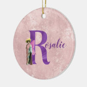 Campy Paars Shimmer Fairy Letter R Persoonlijk Keramisch Ornament (Links)