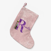 Campy Paars Shimmer Fairy Letter R Persoonlijk Kleine Kerstsok (Voorkant (Hangend))