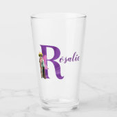 Campy Paars Shimmer Illustrated Letter R Glas (Voorkant)