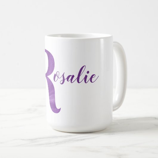 Campy Paars Shimmer Illustrated Letter R Koffiemok (Voorkant rechts)