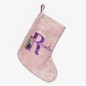 Campy Purple Shimmer Fairy Letter R Personalized Kleine Kerstsok (Voorkant (Hangend))