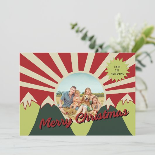 Campy Retro Style Foto voor kerst (Staand voorkant)