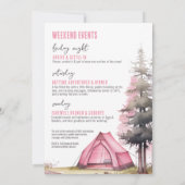Campy Roze Camping Meisjesuitje Kaart (Achterkant)