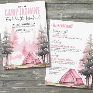 Campy Roze Camping Meisjesuitje Kaart