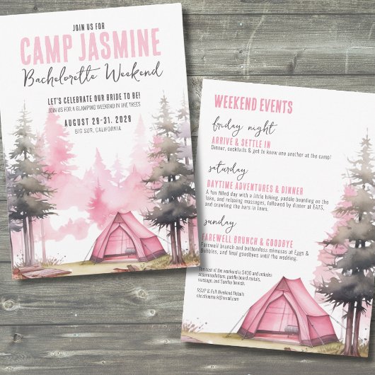 Campy Roze Camping Meisjesuitje Kaart