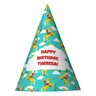 Campy Western cowgirl op paard aangepaste verjaard Feesthoedjes