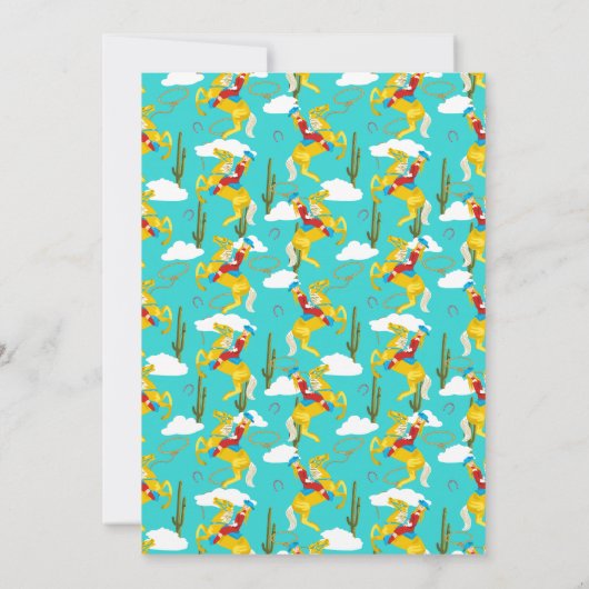 Campy Western cowgirl op paard aangepaste verjaard Kaart (Achterkant)